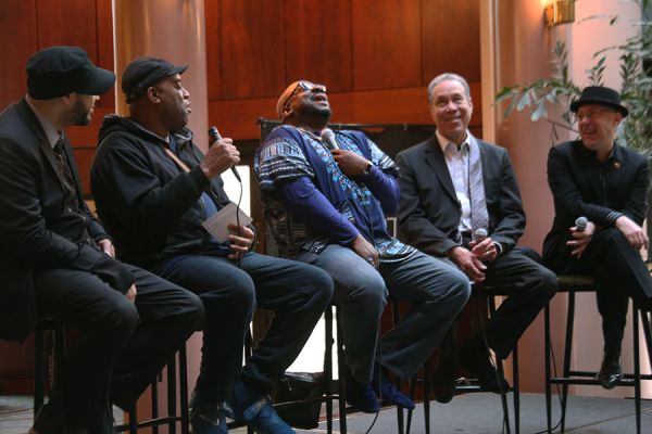 l-r: Essiet Essiet, Bobby Watson, Ralph Peterson, Bill Pierce, Bryan Lynch. Photo by Diane Russell