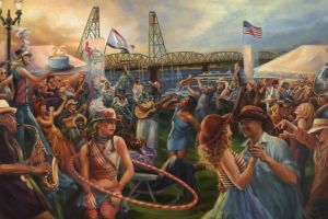 The Blues Festival as we remember it.  / Painting by Diane Russell