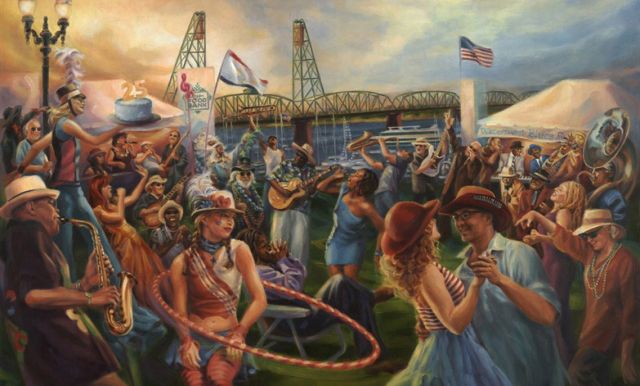 The Blues Festival as we remember it.  / Painting by Diane Russell