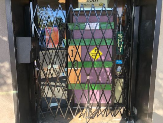 The new accordion security gate courtesy of Don Wheatley